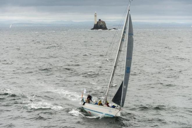 Sarabande racing in IRC 3 rounding the Fastnet Rock - 2015 Rolex Fastnet Race ©  Rolex/ Kurt Arrigo http://www.regattanews.com